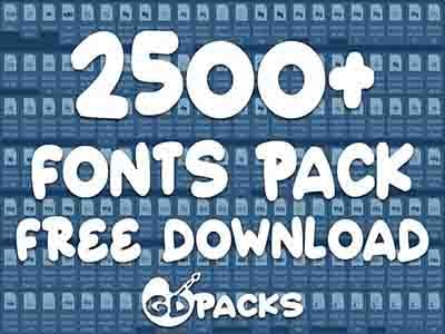 2500 fonts pack free download